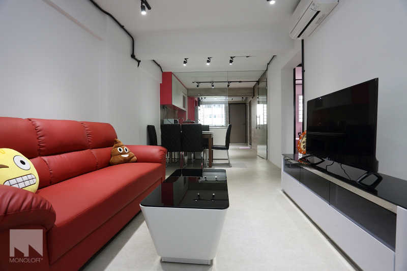 Industrial, Modern Design - Living Room - HDB 3 Room - Design by MONOLOFT