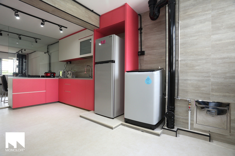 Industrial, Modern Design - Kitchen - HDB 3 Room - Design by MONOLOFT