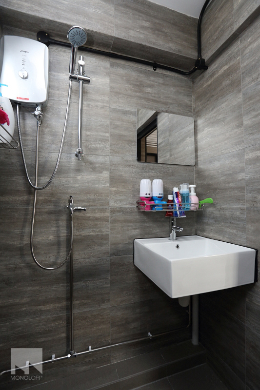 Industrial, Modern Design - Bathroom - HDB 3 Room - Design by MONOLOFT
