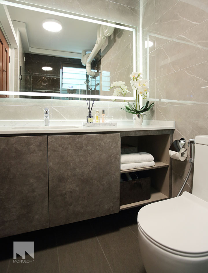 Modern, Oriental Design - Bathroom - HDB 5 Room - Design by MONOLOFT