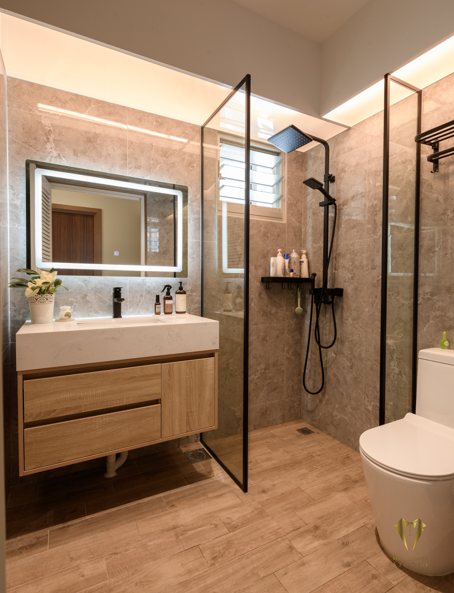 Minimalist Design - Bathroom - HDB 4 Room - Design by Mr Designer Studio