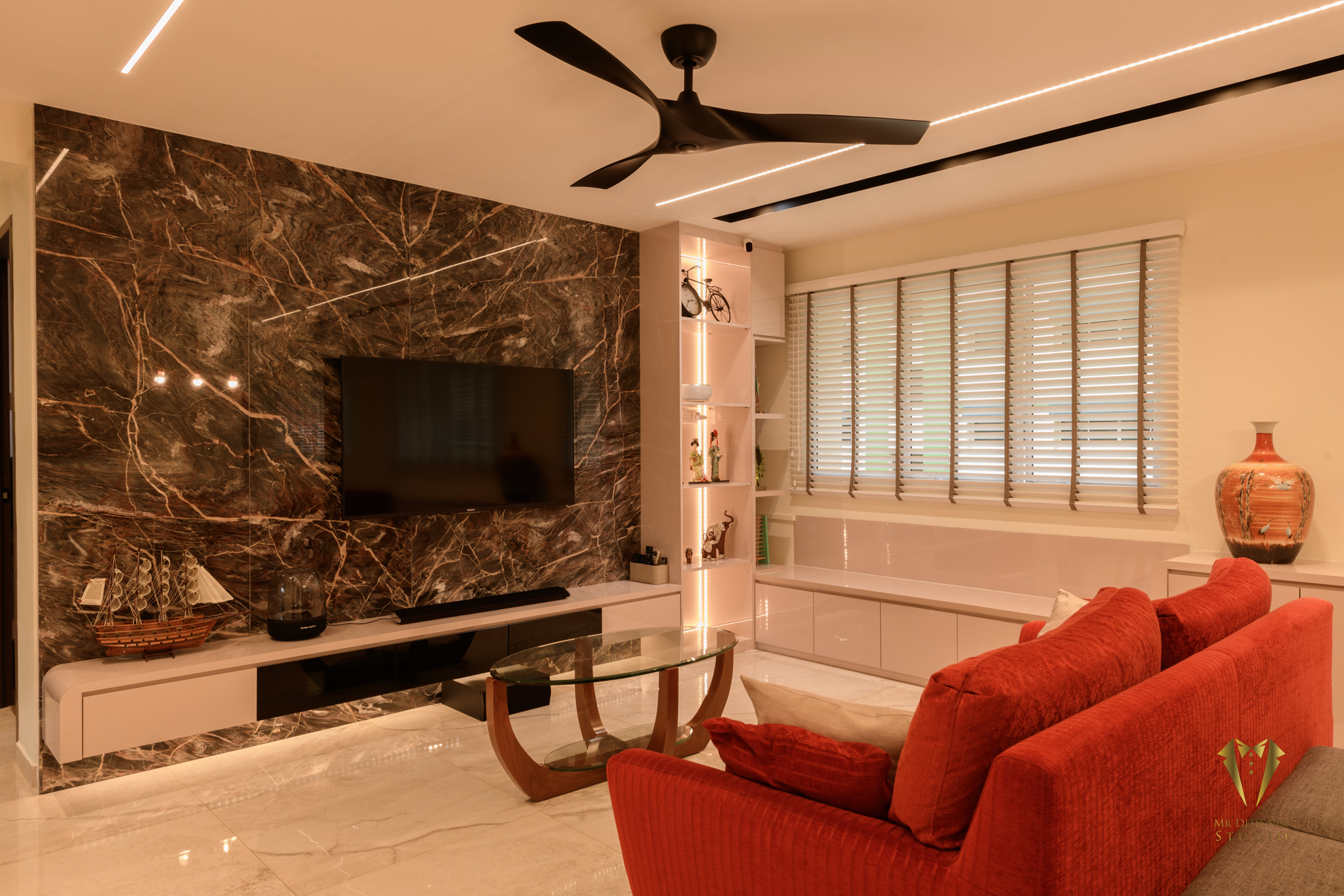 Contemporary, Modern, Oriental Design - Living Room - HDB 5 Room - Design by Mr Designer Studio
