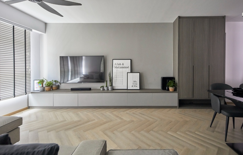 Minimalist, Modern Design - Living Room - HDB 5 Room - Design by Mu Design Studio