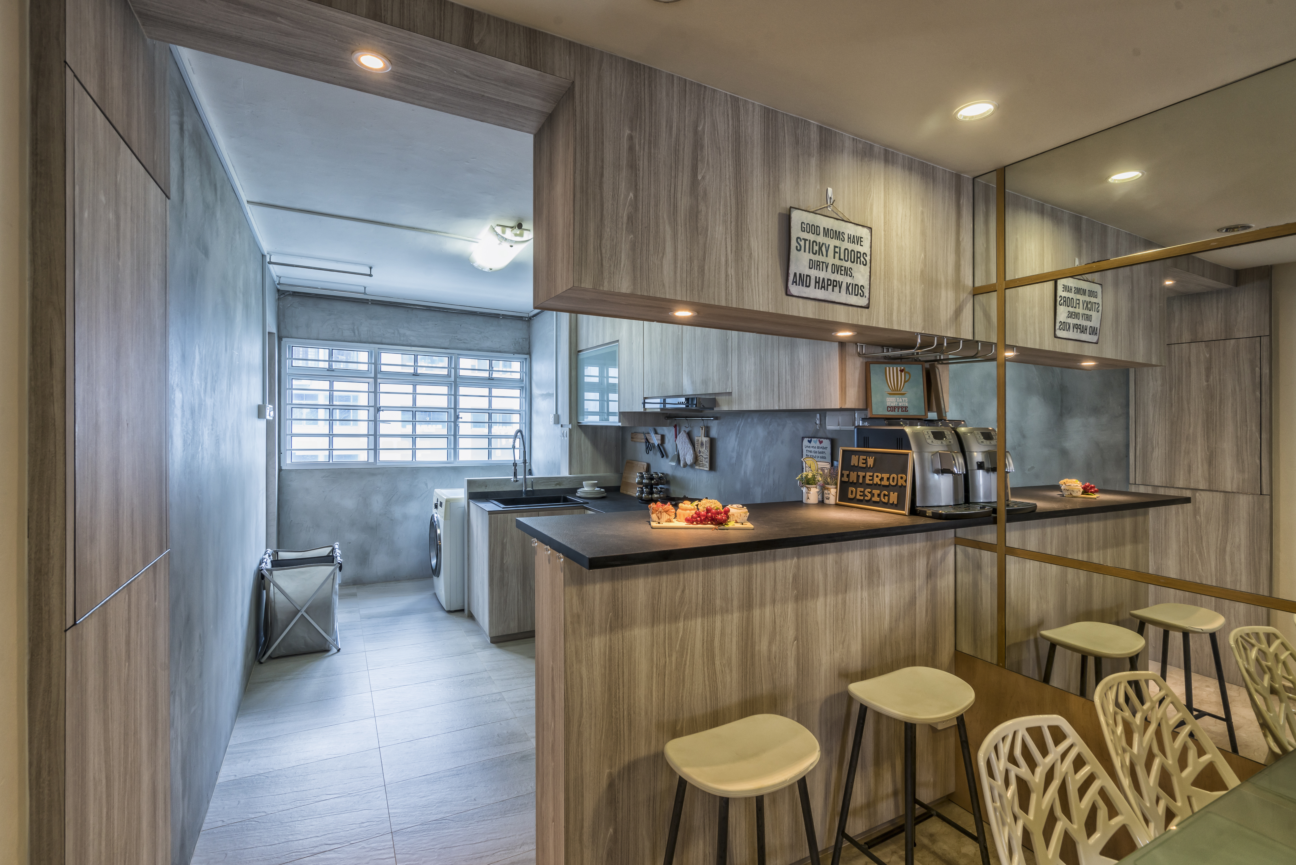Industrial, Scandinavian Design - Kitchen - HDB 4 Room - Design by New Interior Design 