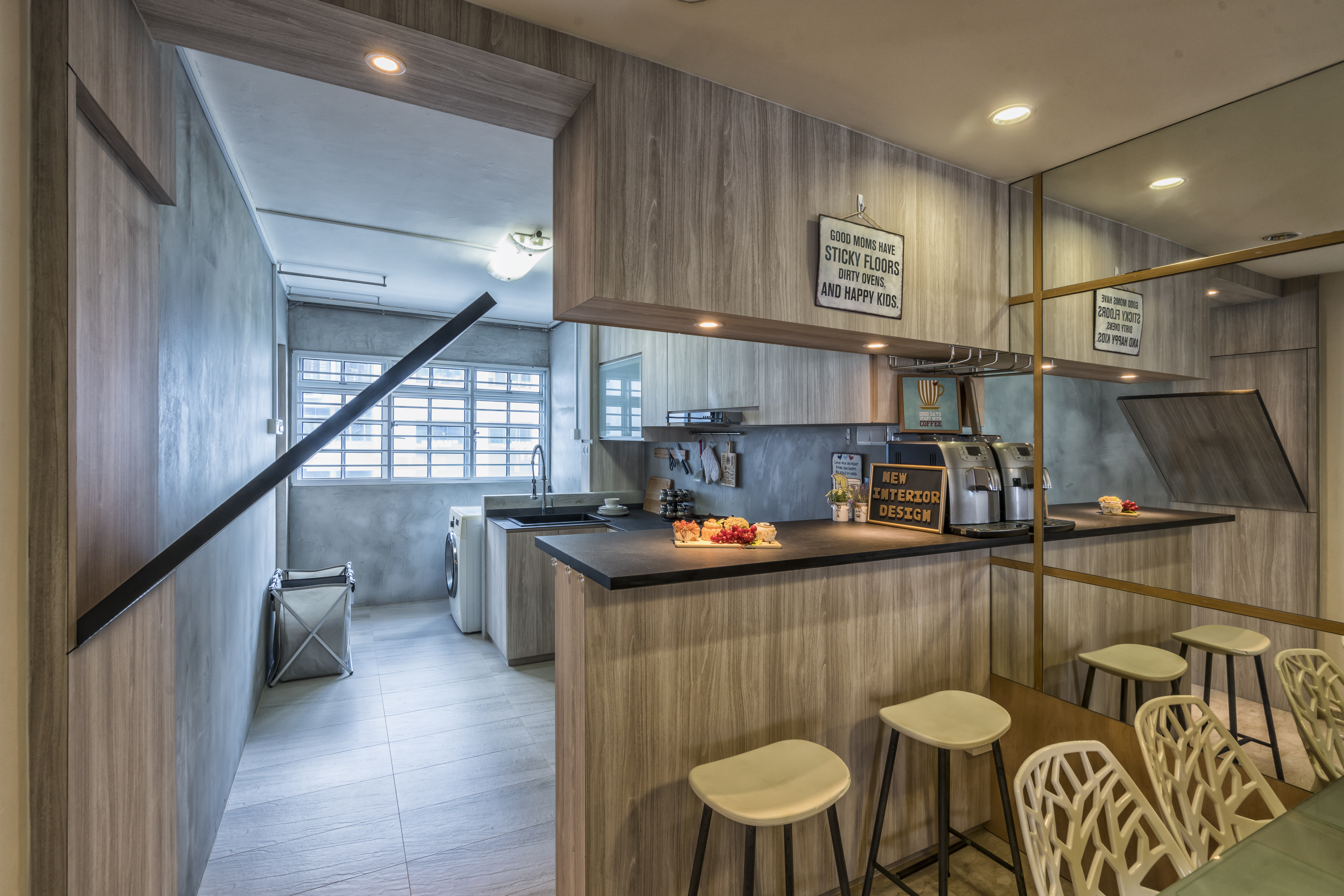 Industrial, Scandinavian Design - Kitchen - HDB 4 Room - Design by New Interior Design 