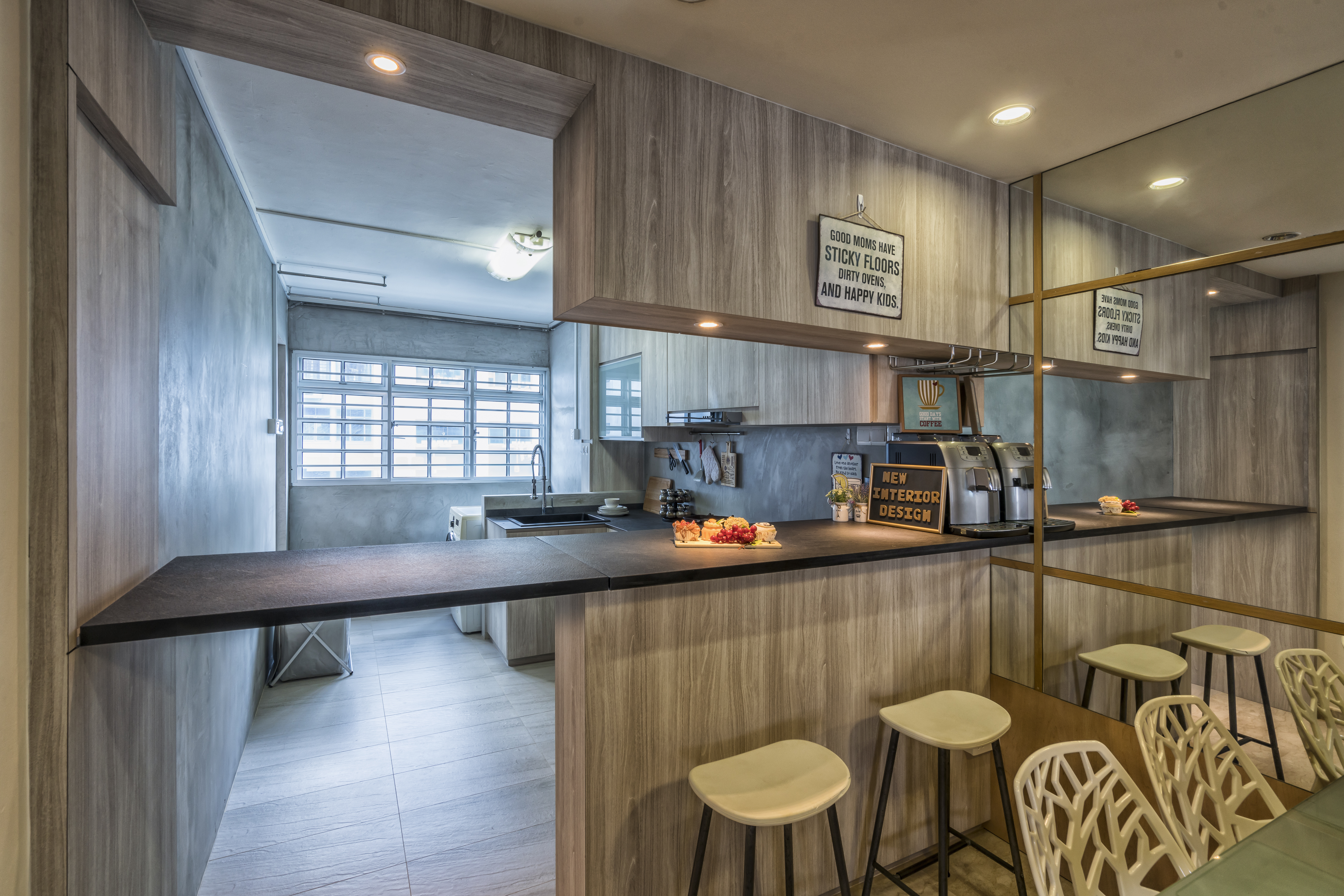 Industrial, Scandinavian Design - Kitchen - HDB 4 Room - Design by New Interior Design 