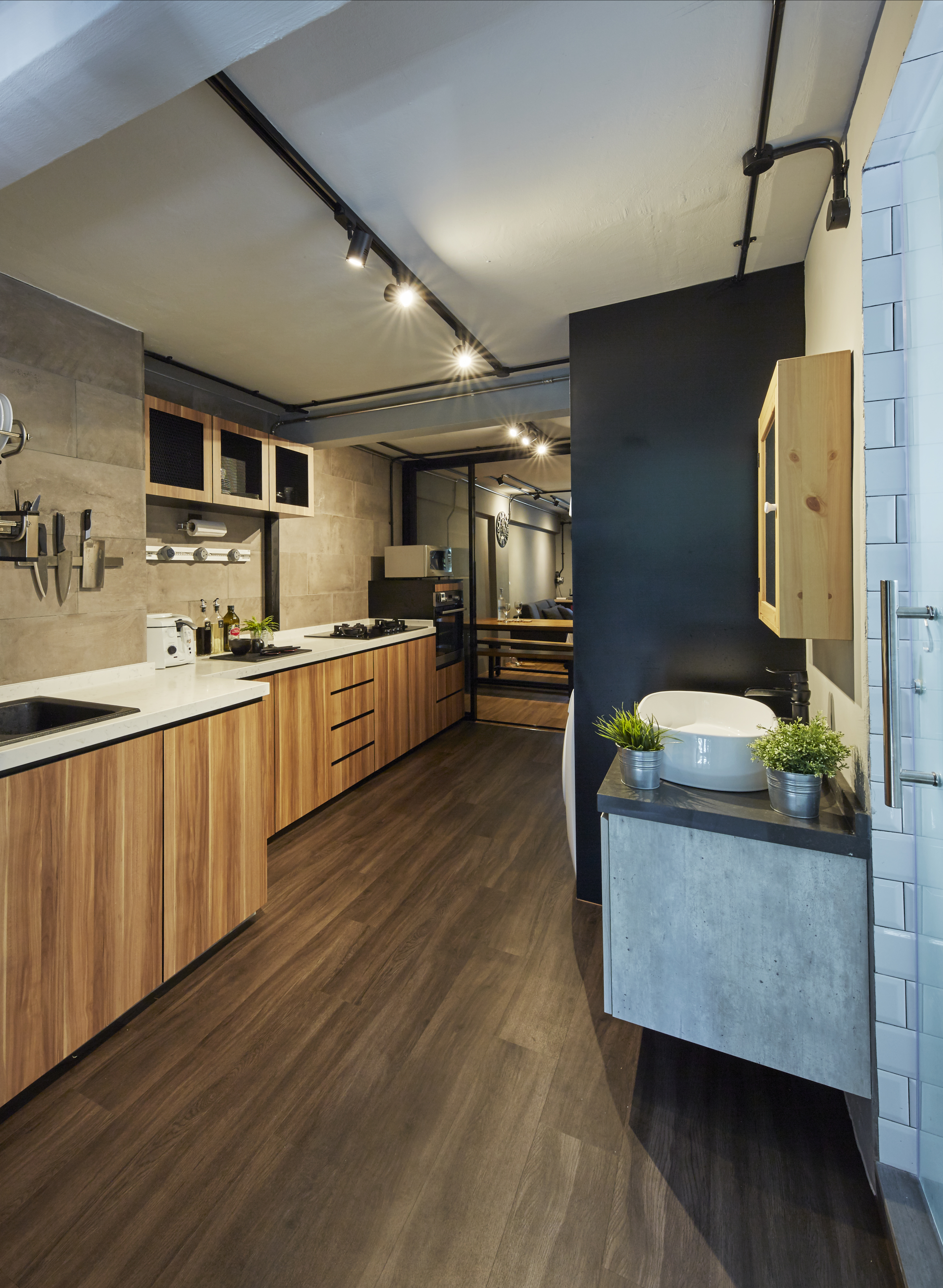 Industrial, Rustic Design - Kitchen - HDB 3 Room - Design by New Interior Design 