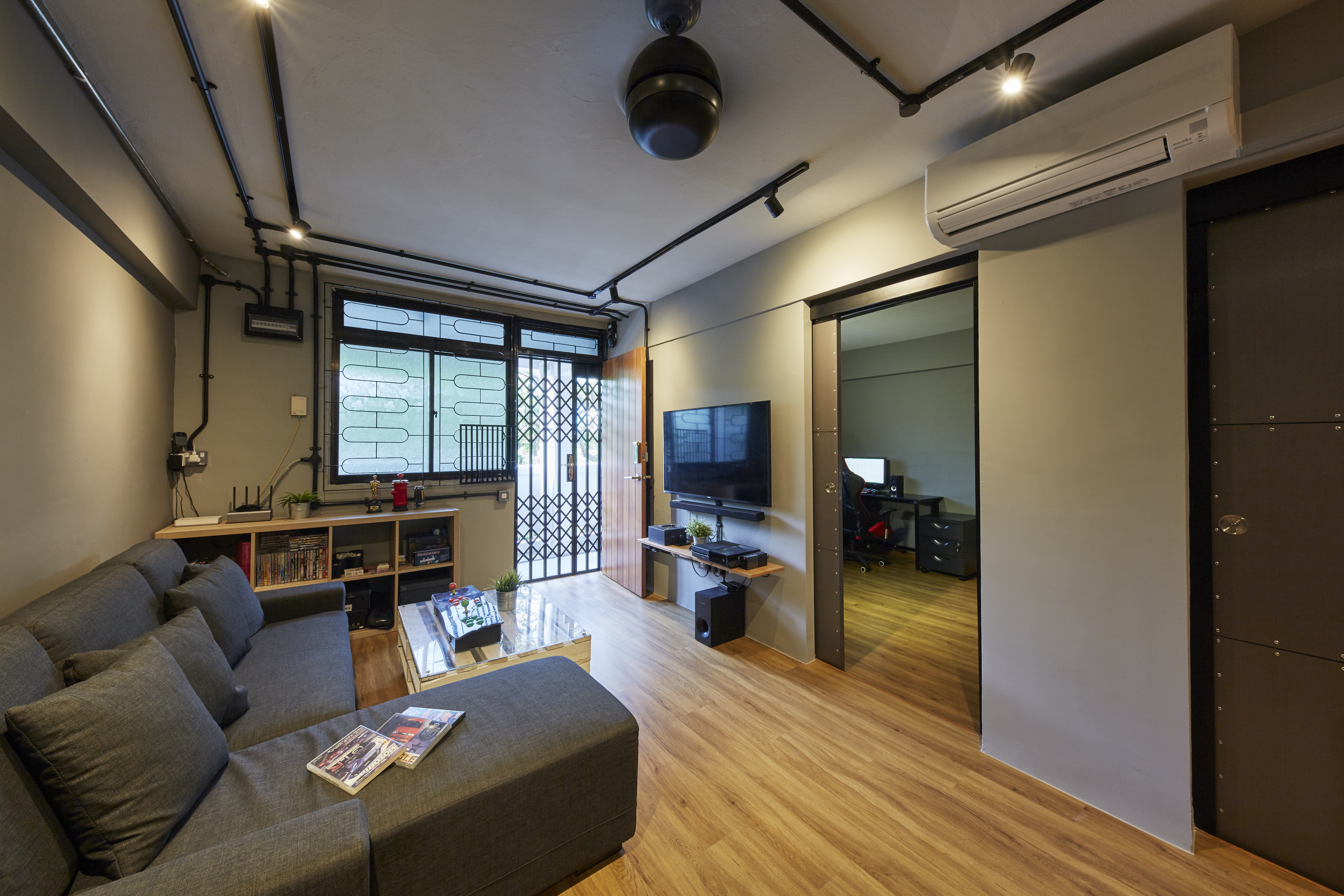 Industrial, Rustic Design - Living Room - HDB 3 Room - Design by New Interior Design 