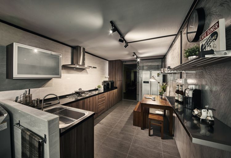 Industrial, Minimalist Design - Kitchen - HDB Executive Apartment - Design by New Interior Design 