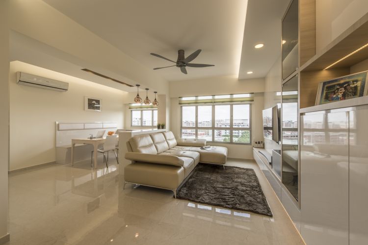 Minimalist, Modern Design - Living Room - HDB 4 Room - Design by New Interior Design 