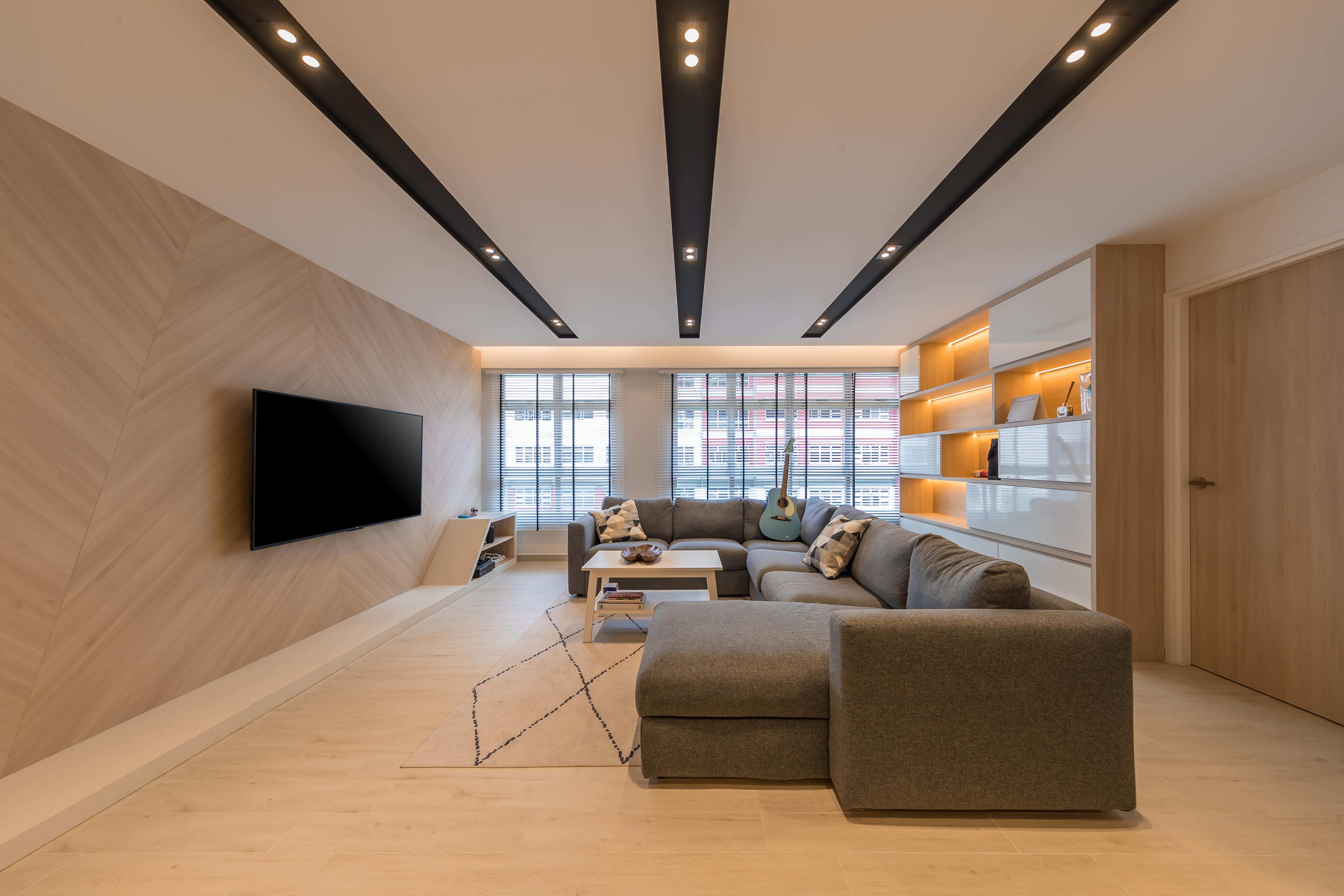 Modern, Scandinavian Design - Living Room - HDB 5 Room - Design by Noble Interior Design Pte Ltd
