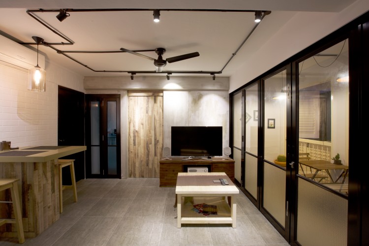 Industrial, Scandinavian Design - Living Room - HDB 3 Room - Design by NorthWest Interior Design Pte Ltd