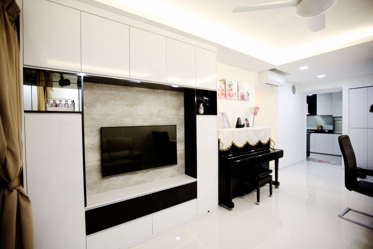 Contemporary, Retro Design - Living Room - HDB 4 Room - Design by NorthWest Interior Design Pte Ltd