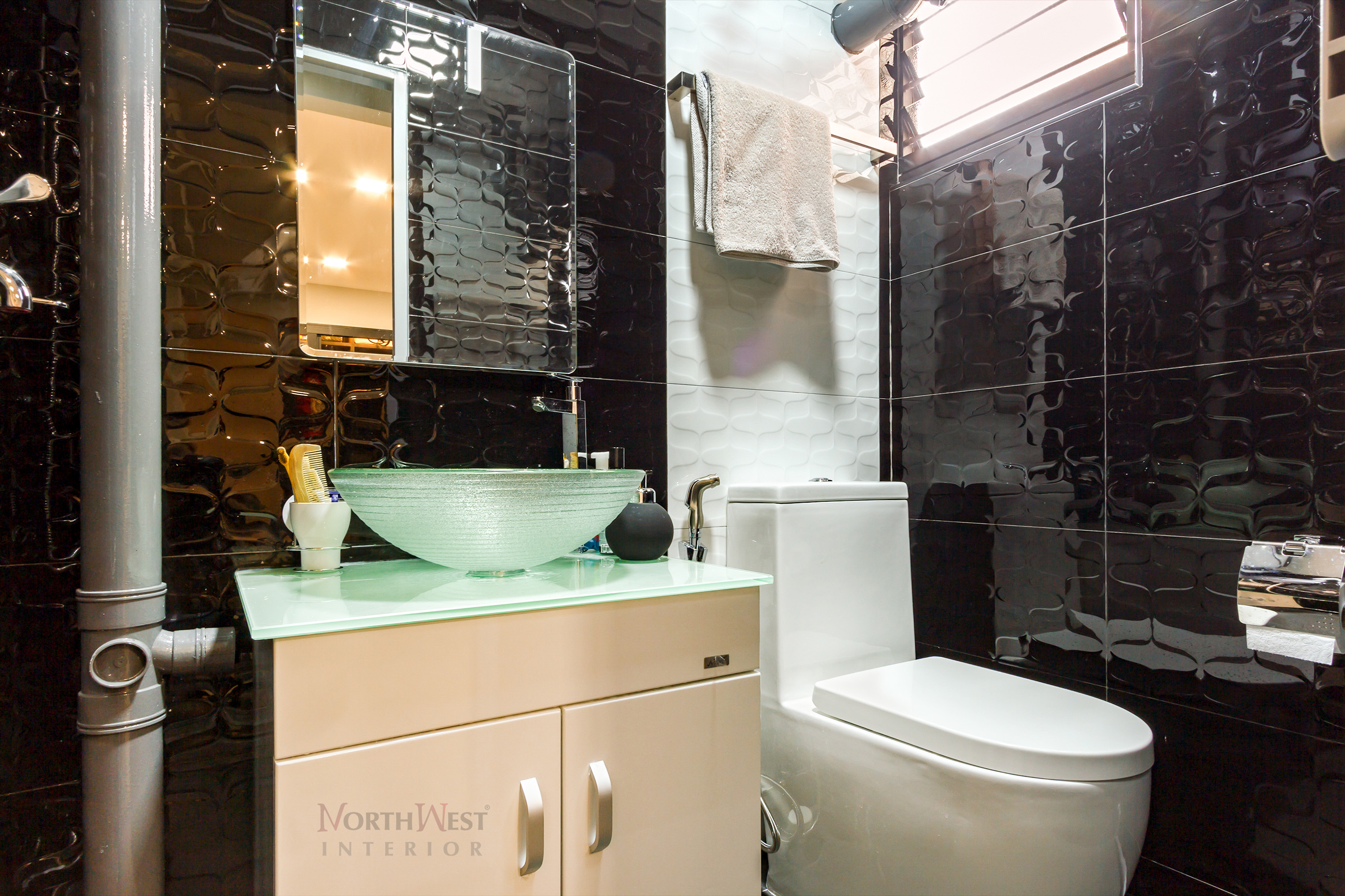 Contemporary Design - Bathroom - HDB 3 Room - Design by NorthWest Interior Design Pte Ltd