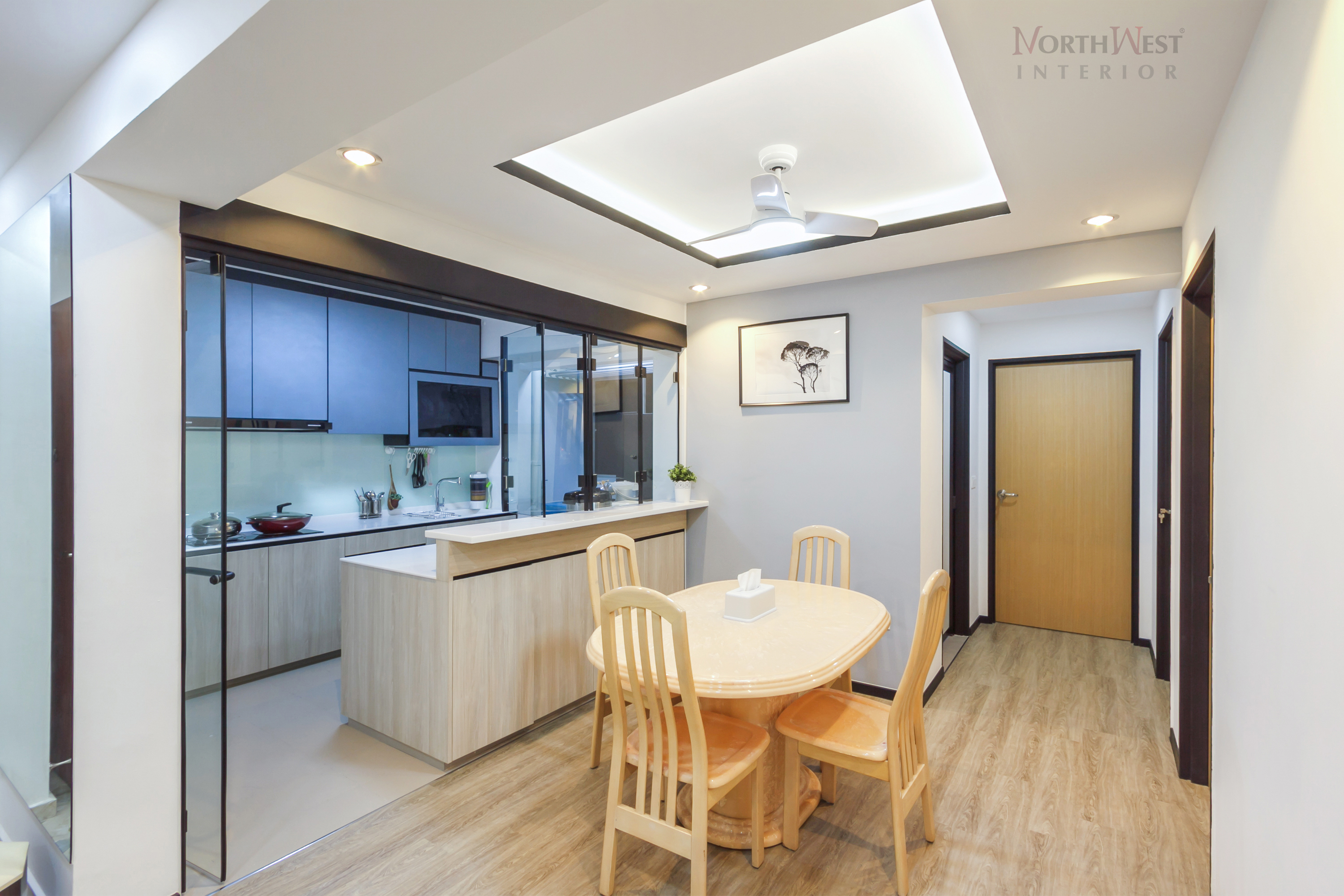 Contemporary Design - Dining Room - HDB 4 Room - Design by NorthWest Interior Design Pte Ltd