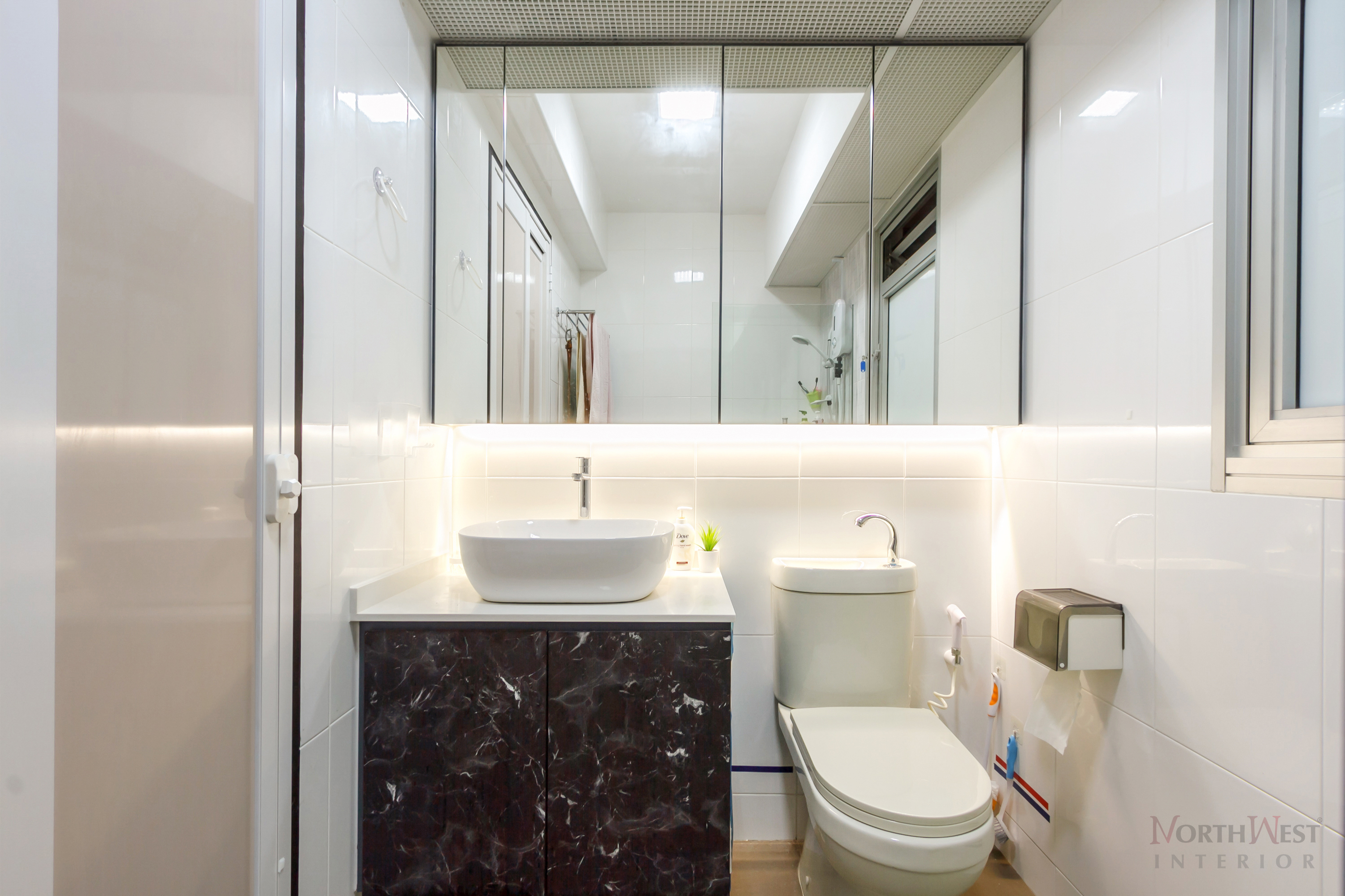 Contemporary Design - Bathroom - HDB 4 Room - Design by NorthWest Interior Design Pte Ltd