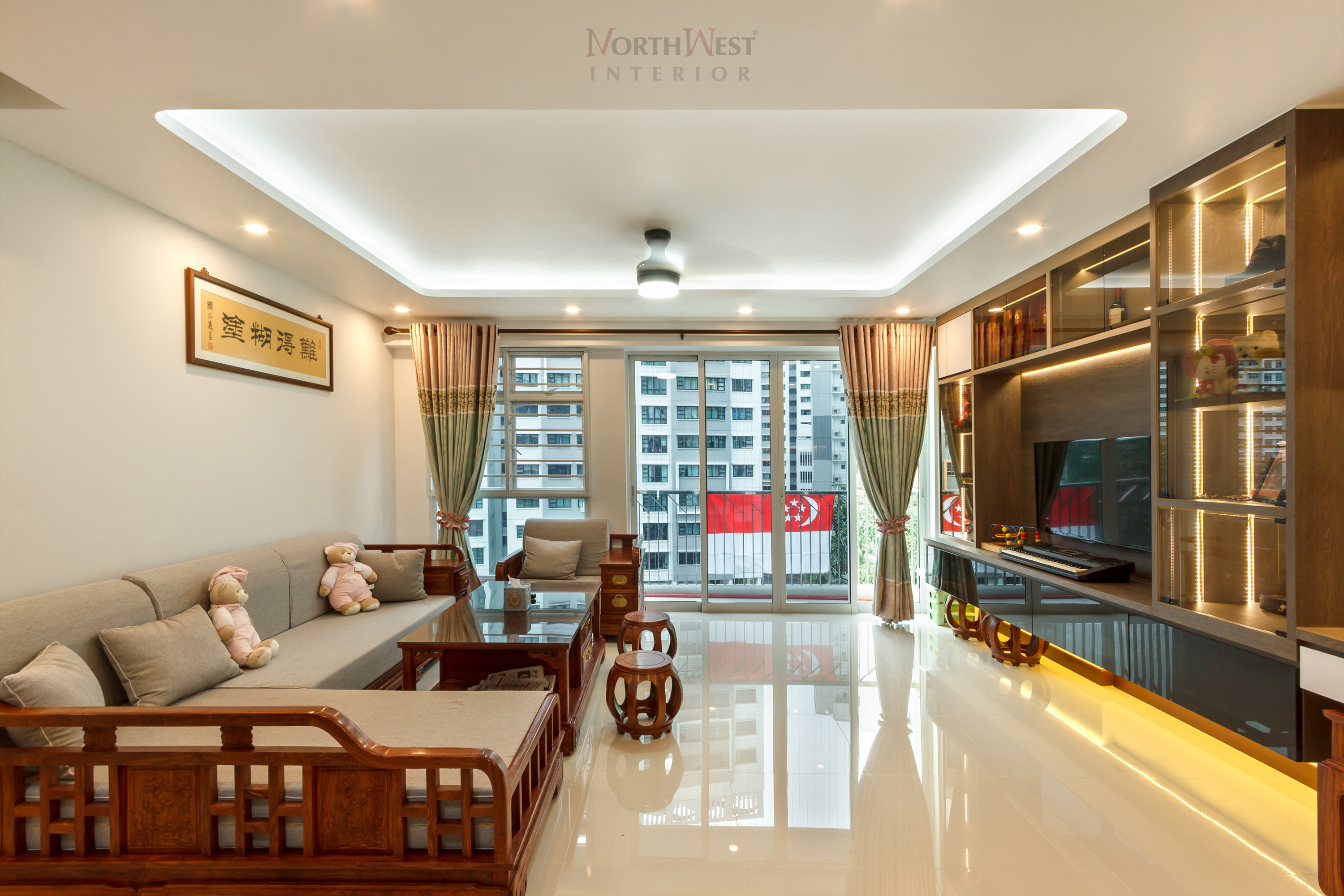 Contemporary, Oriental Design - Living Room - HDB 5 Room - Design by NorthWest Interior Design Pte Ltd