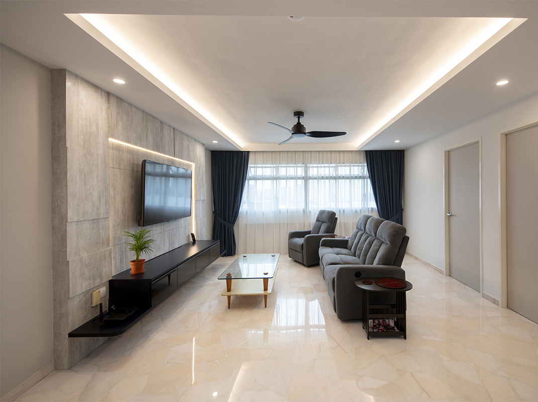 Contemporary Design - Living Room - HDB 4 Room - Design by Ovon Design Pte Ltd