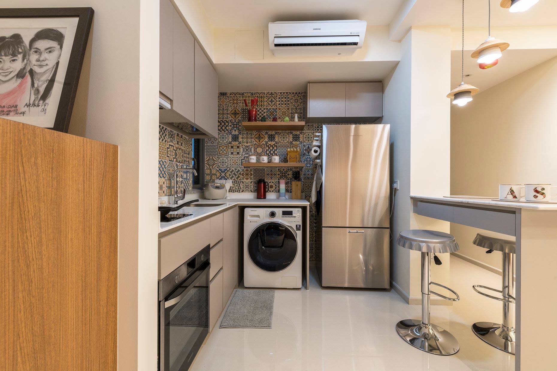 Scandinavian Design - Kitchen - HDB Executive Apartment - Design by PHD Posh Home Design Pte Ltd