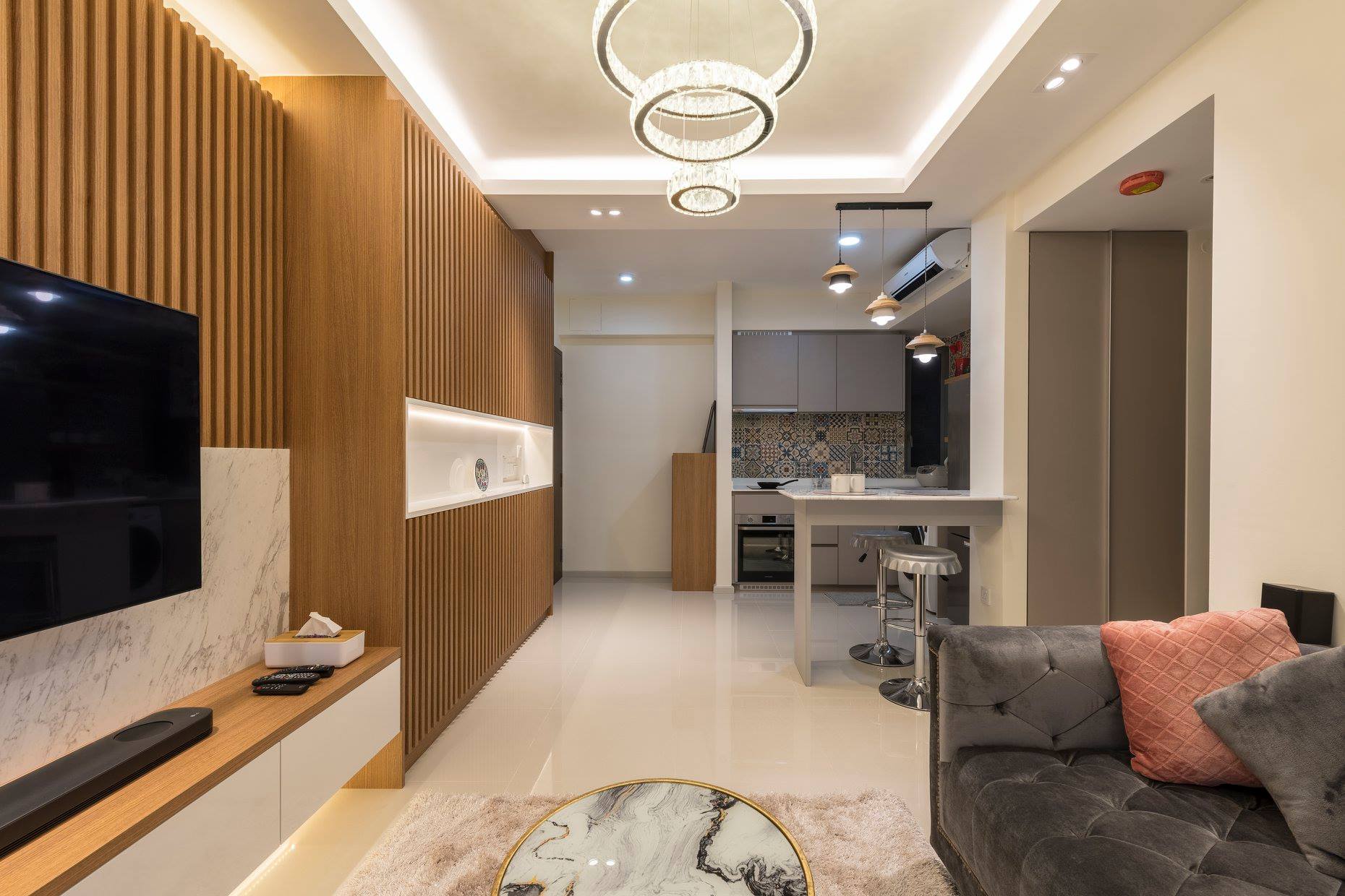 Scandinavian Design - Kitchen - HDB Executive Apartment - Design by PHD Posh Home Design Pte Ltd
