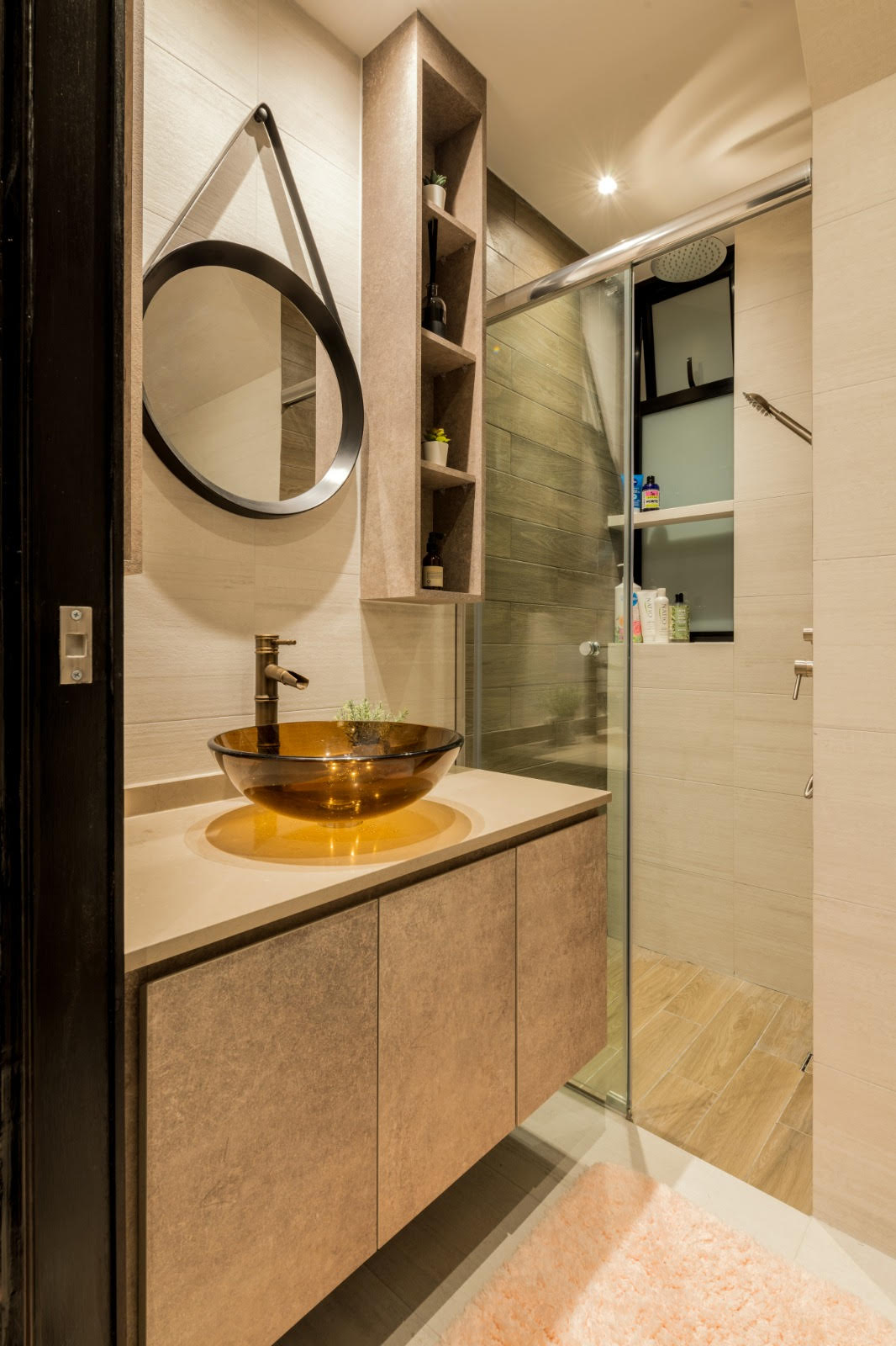 Modern, Scandinavian, Vintage Design - Bathroom - HDB Executive Apartment - Design by PHD Posh Home Design Pte Ltd