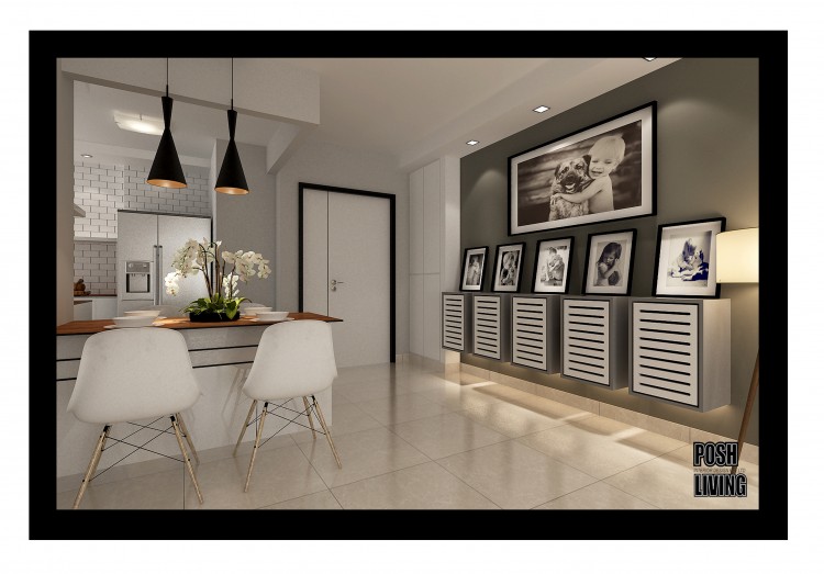 Contemporary, Minimalist Design - Dining Room - HDB 4 Room - Design by Posh Living Interior Design Pte Ltd