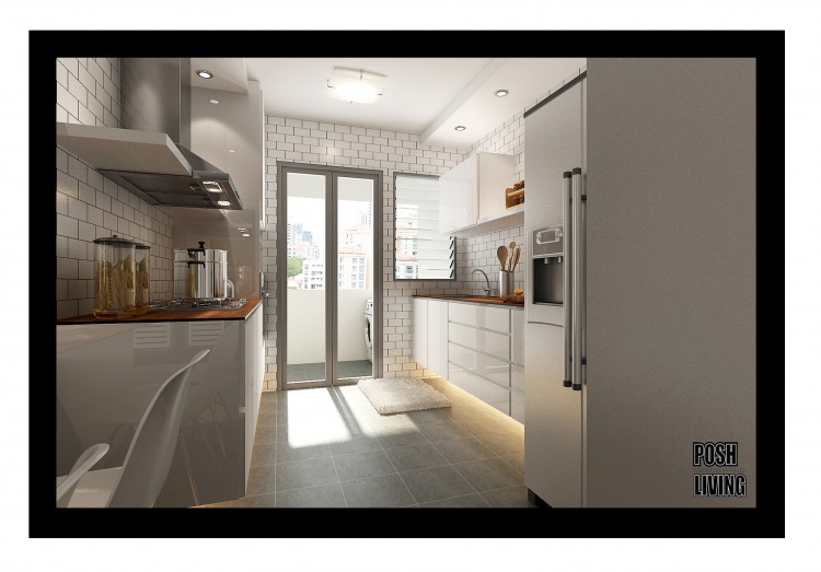 Contemporary, Minimalist Design - Kitchen - HDB 4 Room - Design by Posh Living Interior Design Pte Ltd
