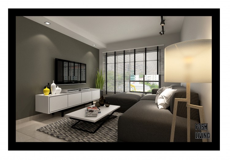 Contemporary, Minimalist Design - Living Room - HDB 4 Room - Design by Posh Living Interior Design Pte Ltd