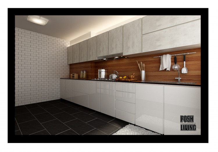 Country, Scandinavian Design - Kitchen - HDB 5 Room - Design by Posh Living Interior Design Pte Ltd