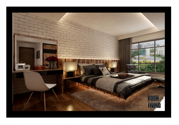 Country, Scandinavian Design - Bedroom - HDB 5 Room - Design by Posh Living Interior Design Pte Ltd
