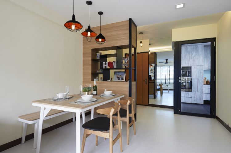 Industrial, Minimalist, Scandinavian Design - Dining Room - HDB 4 Room - Design by Posh Living Interior Design Pte Ltd