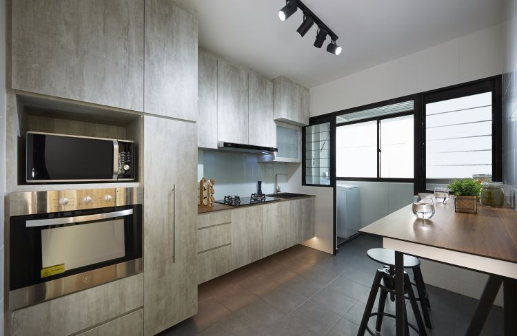 Industrial, Minimalist, Scandinavian Design - Kitchen - HDB 4 Room - Design by Posh Living Interior Design Pte Ltd