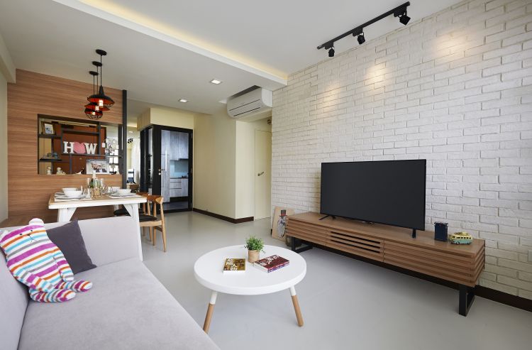Industrial, Minimalist, Scandinavian Design - Living Room - HDB 4 Room - Design by Posh Living Interior Design Pte Ltd