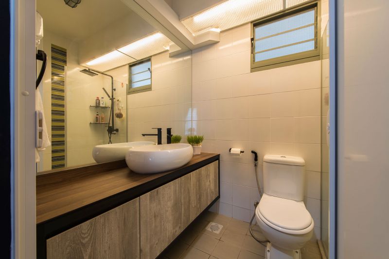 Industrial, Rustic Design - Bathroom - HDB 4 Room - Design by Posh Living Interior Design Pte Ltd