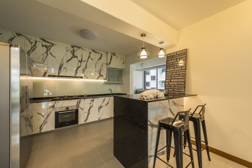 Minimalist, Modern Design - Kitchen - HDB 5 Room - Design by Posh Living Interior Design Pte Ltd