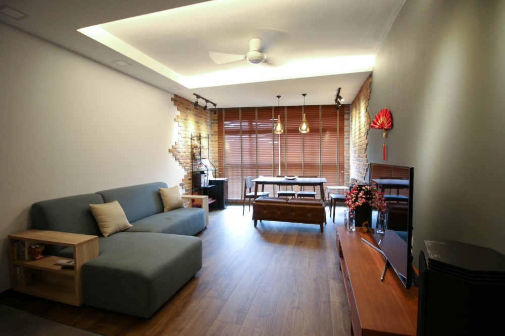 Contemporary, Industrial, Modern Design - Living Room - HDB 4 Room - Design by PRDT Pte Ltd