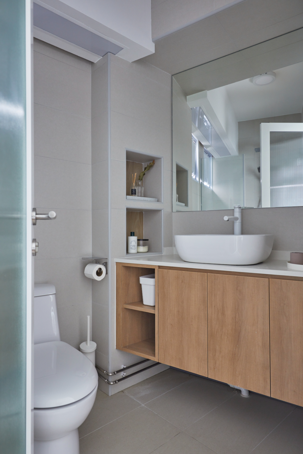 Rustic, Scandinavian Design - Bathroom - HDB 4 Room - Design by PRDT Pte Ltd
