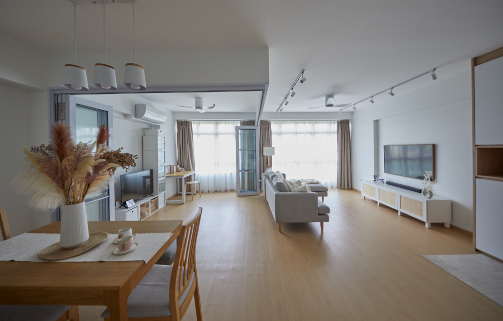 Rustic, Scandinavian Design - Living Room - HDB 4 Room - Design by PRDT Pte Ltd