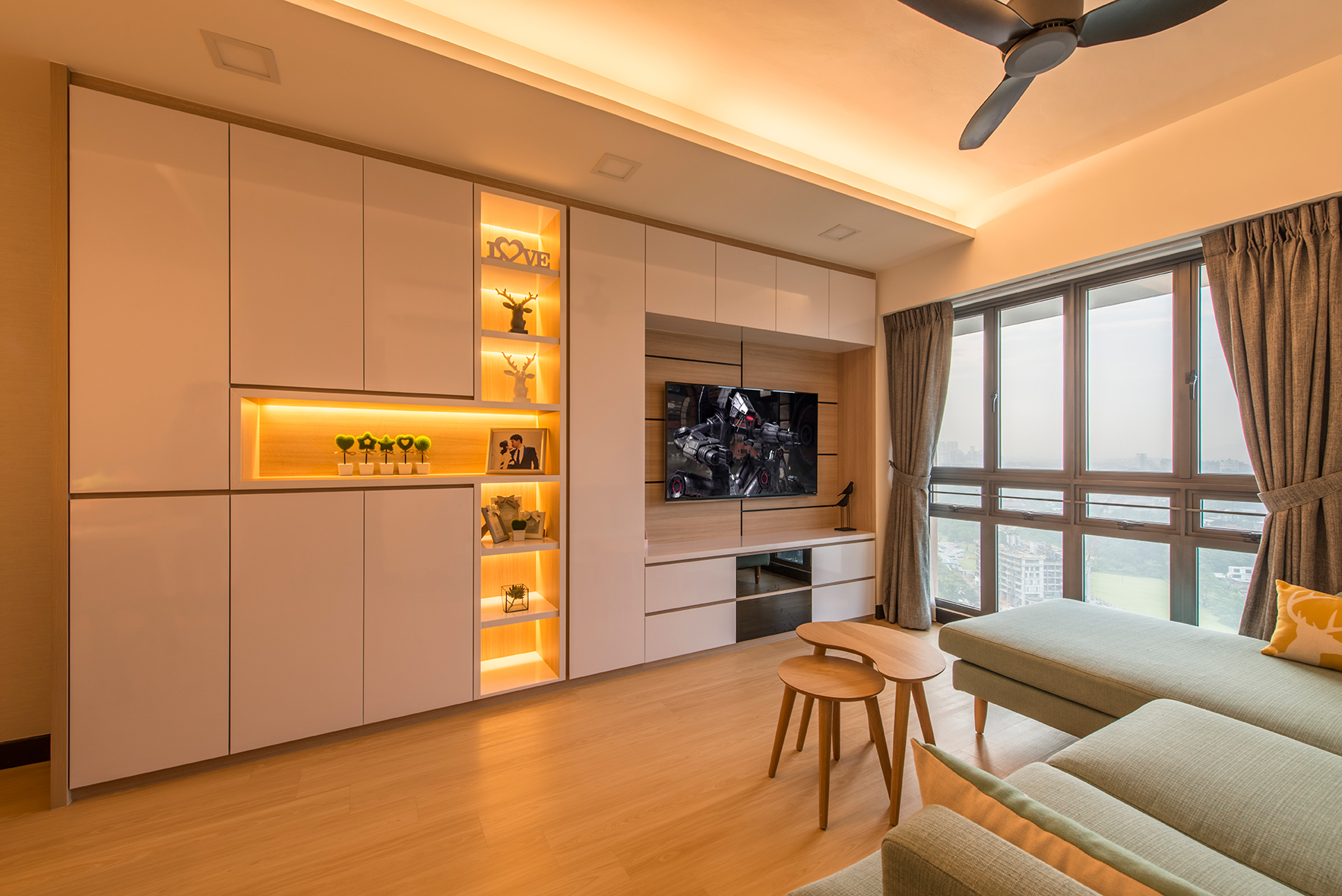 Modern, Scandinavian Design - Living Room - HDB 4 Room - Design by Projectguru Pte Ltd