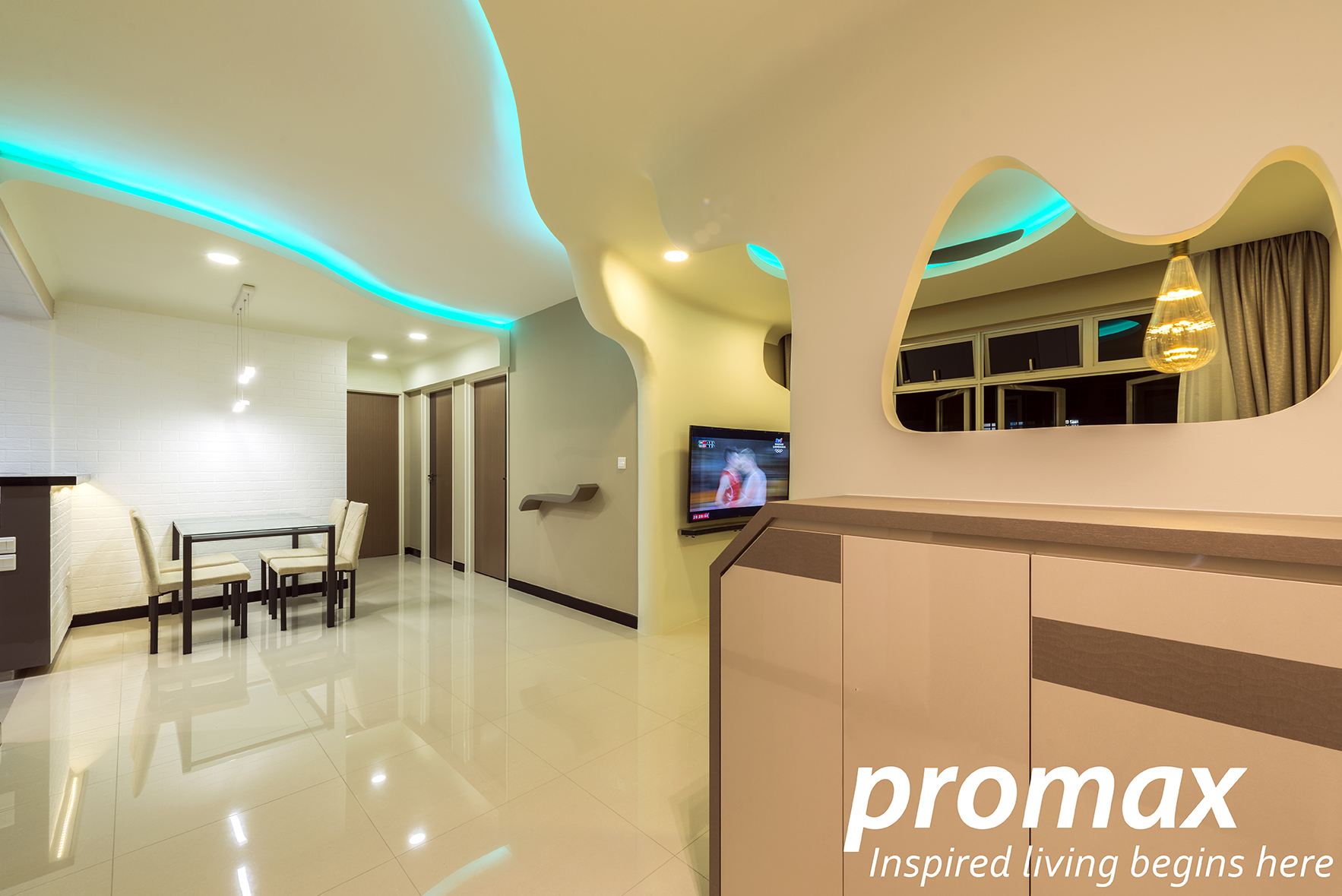 Modern Design - Living Room - HDB 5 Room - Design by Promax Design Pte Ltd