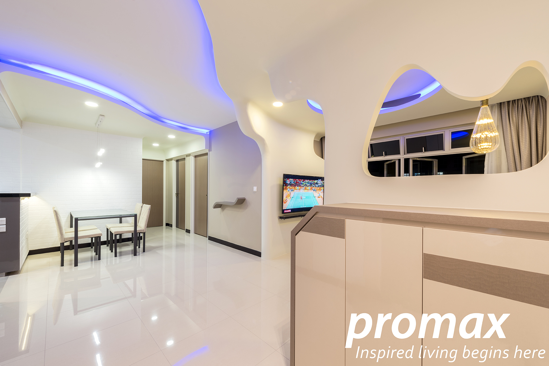 Modern Design - Living Room - HDB 5 Room - Design by Promax Design Pte Ltd