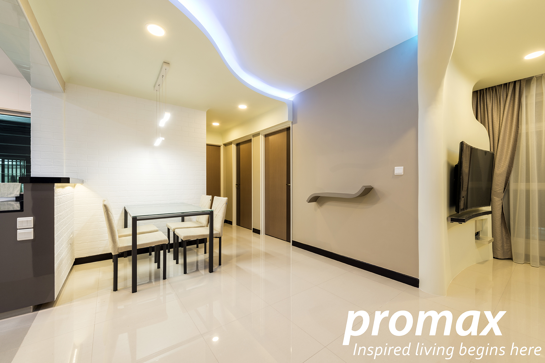 Modern Design - Living Room - HDB 5 Room - Design by Promax Design Pte Ltd