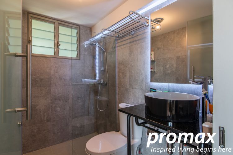 Industrial, Retro Design - Bathroom - HDB 4 Room - Design by Promax Design Pte Ltd