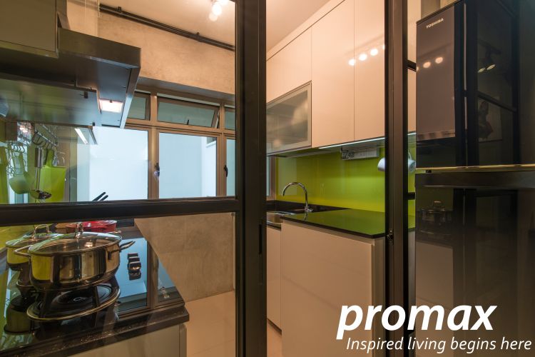 Industrial, Retro Design - Kitchen - HDB 4 Room - Design by Promax Design Pte Ltd