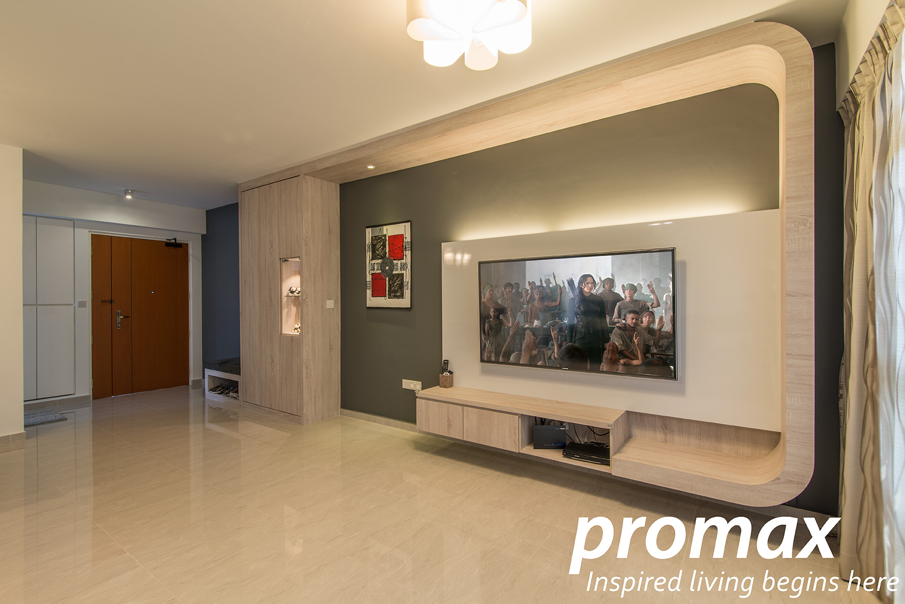 Modern Design - Living Room - HDB 5 Room - Design by Promax Design Pte Ltd