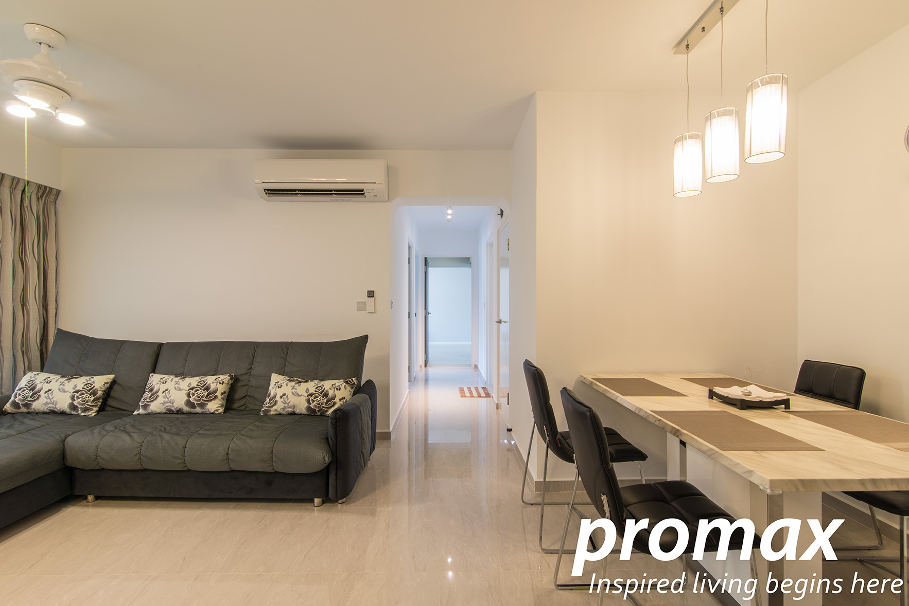 Modern Design - Living Room - HDB 5 Room - Design by Promax Design Pte Ltd