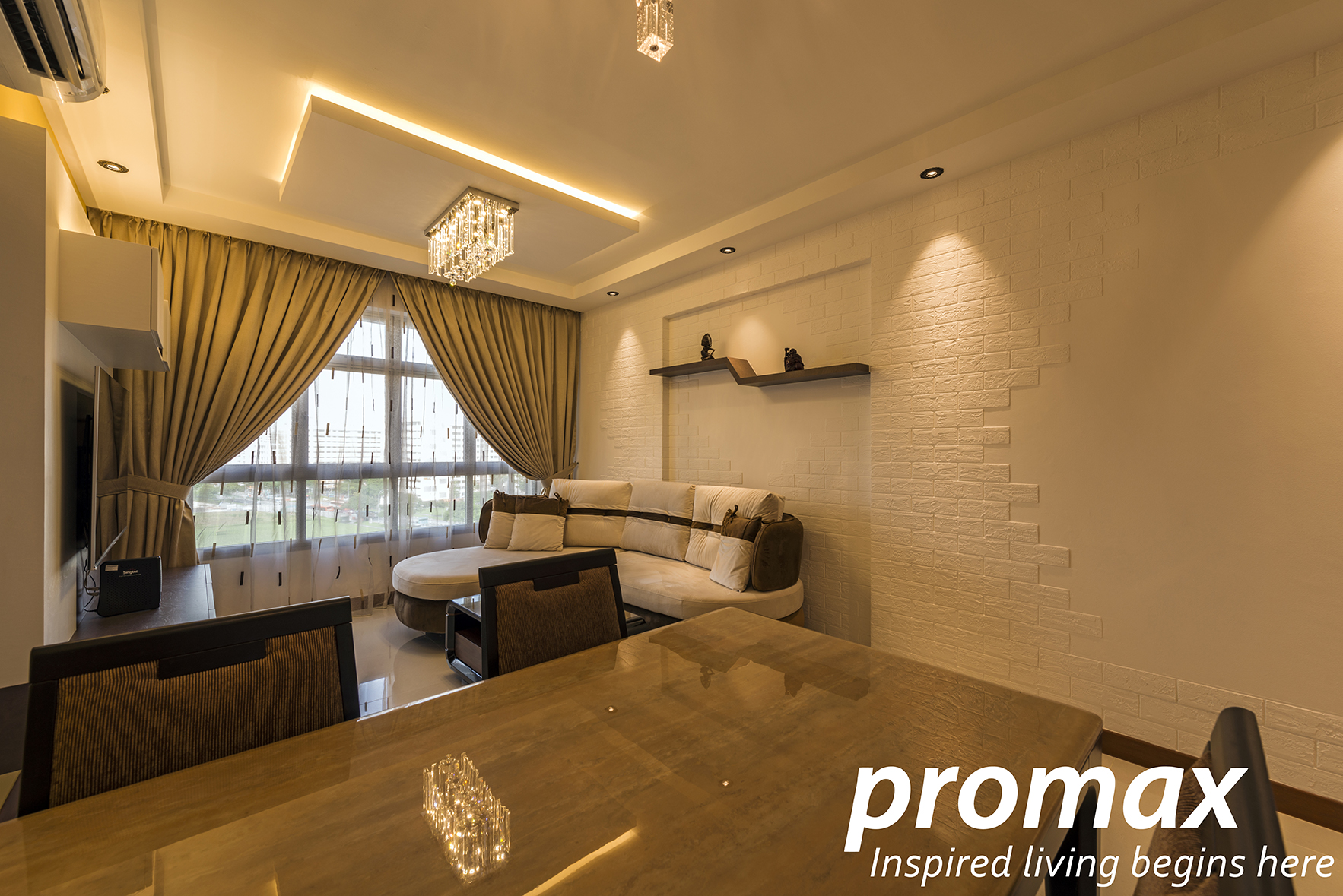 Contemporary, Modern Design - Living Room - HDB 5 Room - Design by Promax Design Pte Ltd