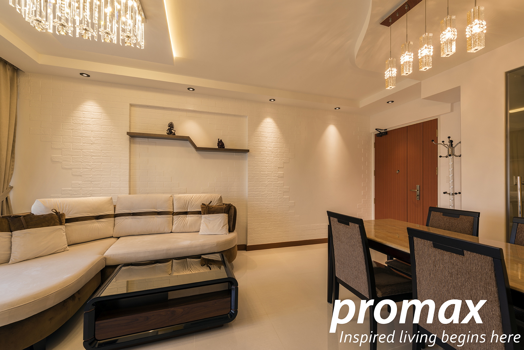 Contemporary, Modern Design - Living Room - HDB 5 Room - Design by Promax Design Pte Ltd