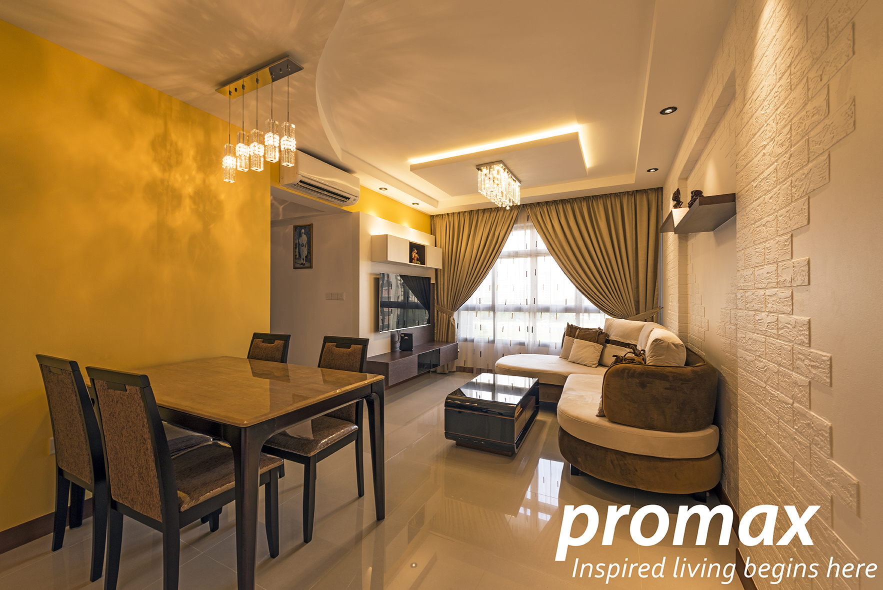 Contemporary, Modern Design - Dining Room - HDB 5 Room - Design by Promax Design Pte Ltd