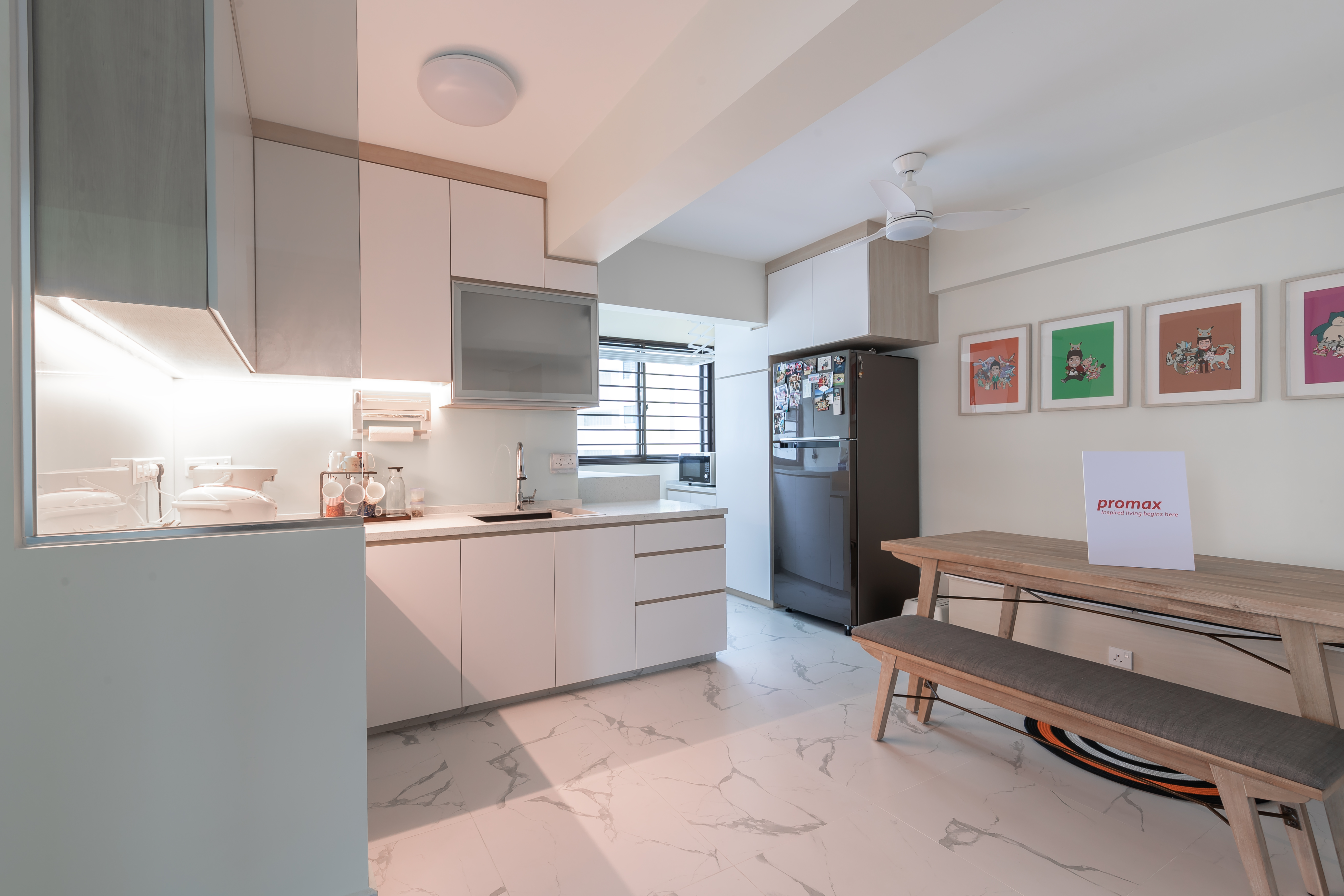 Scandinavian Design - Kitchen - HDB 4 Room - Design by Promax Design Pte Ltd